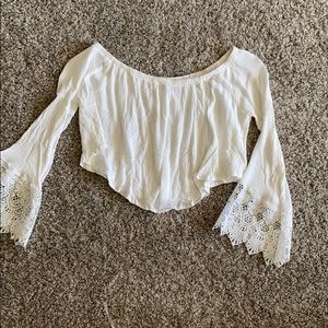 White off the shoulder shirt
